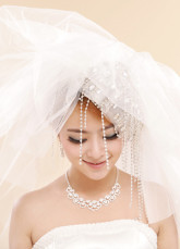 Wonderful superbe mariage Beige Tulle Quatre-Layer Bridal Veil