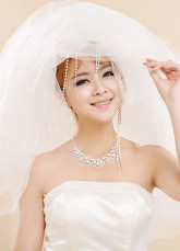 Wonderful superbe mariage Beige Tulle Quatre-Layer Bridal Veil