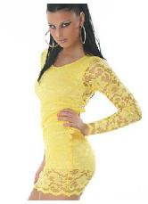 Lingerie Sexy Dress Féminine Dentelle Jaune Sexy Splendide