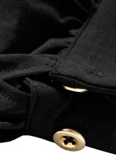 Noir 98 % coton 2 % Spandex Womens pantalon