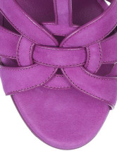 Sandales en fuchsia à talons hauts en peau de mouton 
