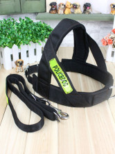 Collier Pour Chien Police Polyester Epaissi  2.5*120cm Noir 