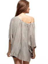 Confortable lumière grise 100 % coton Womens Blouse