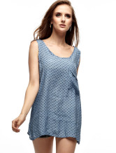 Confortable Blue femmes 100% coton Blouse