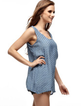 Confortable Blue femmes 100% coton Blouse