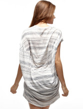 Confortable femmes blanches rayures 100% coton Blouse