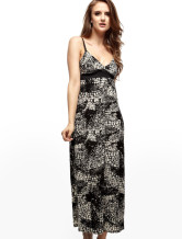 Robe Pour Femme 100% Coton Bretelle Imprimée Verte Unique 
