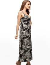 Robe Pour Femme 100% Coton Bretelle Imprimée Verte Unique 