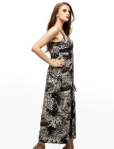 Robe Pour Femme 100% Coton Bretelle Imprimée Verte Unique 