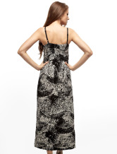 Robe Pour Femme 100% Coton Bretelle Imprimée Verte Unique 