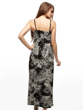 Robe Pour Femme 100% Coton Bretelle Imprimée Verte Unique 