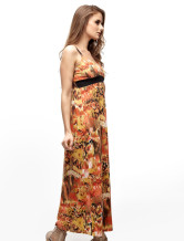Robe longue uniques d'Orange Impression femmes jarretelles 100% coton