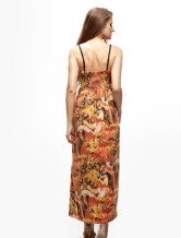 Robe longue uniques d'Orange Impression femmes jarretelles 100% coton