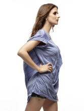 Confortable Blue Stripes femmes 100% coton Blouse