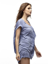 Confortable Blue Stripes femmes 100% coton Blouse