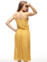 Fabuleux Orange Robe d'été en polyester pour dames