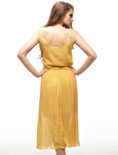 Fabuleux Orange Robe d'été en polyester pour dames