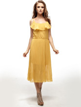 Fabuleux Orange Robe d'été en polyester pour dames