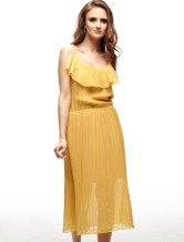 Fabuleux Orange Robe d'été en polyester pour dames