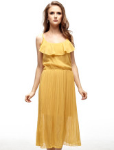 Fabuleux Orange Robe d'été en polyester pour dames