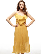 Fabuleux Orange Robe d'été en polyester pour dames