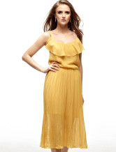 Fabuleux Orange Robe d'été en polyester pour dames