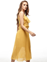 Fabuleux Orange Robe d'été en polyester pour dames