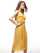 Fabuleux Orange Robe d'été en polyester pour dames