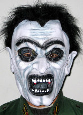 Zombie White Black Latex Halloween Scary Mask