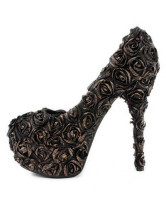 Chaussures unique de mode pour femmes à talon haut en satin bronwe rose bronze