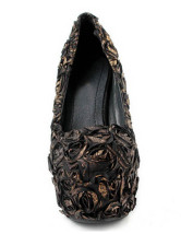 Chaussures unique de mode pour femmes à talon haut en satin bronwe rose bronze