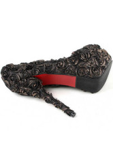 Chaussures unique de mode pour femmes à talon haut en satin bronwe rose bronze