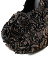 Chaussures unique de mode pour femmes à talon haut en satin bronwe rose bronze