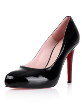 Fashion Black PU 3 1/5' High Heel Shoe For Women