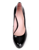 Fashion Black PU 3 1/5' High Heel Shoe For Women