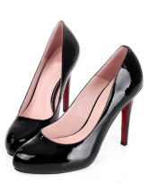 Fashion Black PU 3 1/5' High Heel Shoe For Women