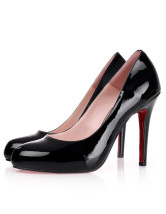 Fashion Black PU 3 1/5' High Heel Shoe For Women