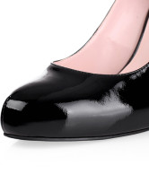 Fashion Black PU 3 1/5' High Heel Shoe For Women