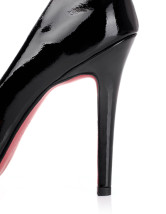 Fashion Black PU 3 1/5' High Heel Shoe For Women