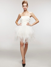 Robe de mariée courte et blanche de livraison rapide en gaze 