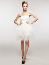 Robe de mariée courte et blanche de livraison rapide en gaze 