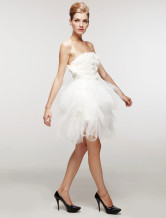 Robe de mariée courte et blanche de livraison rapide en gaze 