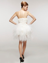 Robe de mariée courte et blanche de livraison rapide en gaze 
