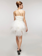 Robe de mariée courte et blanche de livraison rapide en gaze 