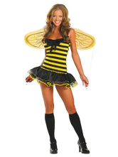 Sexy Yellow Acrylic Spandex Womens Honeybee Costume