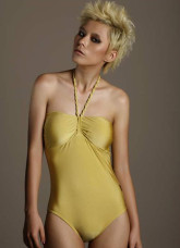 Sexy Golden 82% Nylon 18% Spandex One Piece Swimsuit