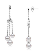 Belle Blanc S925 de 7 à 7,5 × × 4mm 2/5-5.5 frais d'oreilles perle d'eau Pour Femmes