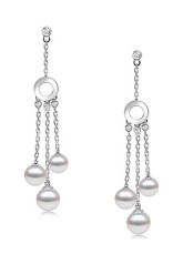 Jolie Blanc S925 de 7 à 7,5 × × 4mm 2/5.5-6 frais d'oreilles perle d'eau pour les femmes
