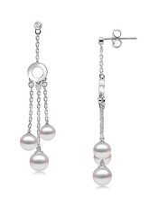 Jolie Blanc S925 de 7 à 7,5 × × 4mm 2/5.5-6 frais d'oreilles perle d'eau pour les femmes
