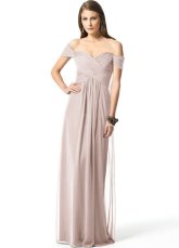 Robe de demoiselle d'honneur en rose splendide d'A-linge en mousseline de soie 